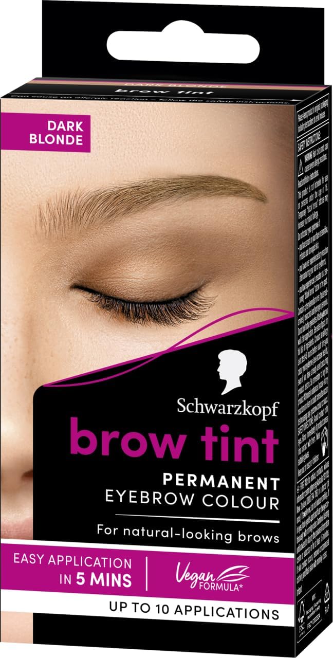 Schwarzkopf Brow Tint Professional formula Eyebrow Dye Brow Tinting Kit with Gentle Permanent Colour - Dark Blonde