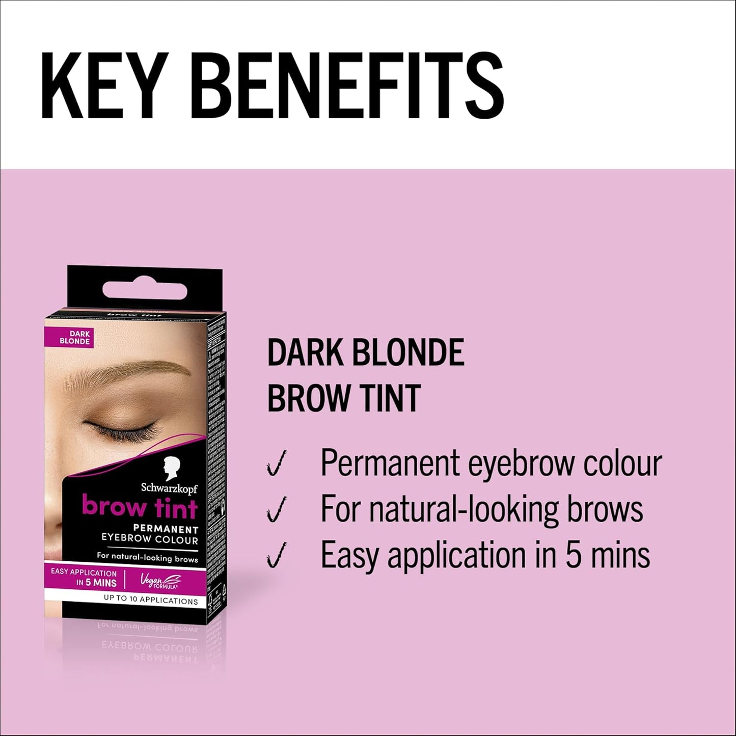 Schwarzkopf Brow Tint Professional formula Eyebrow Dye Brow Tinting Kit with Gentle Permanent Colour - Dark Blonde