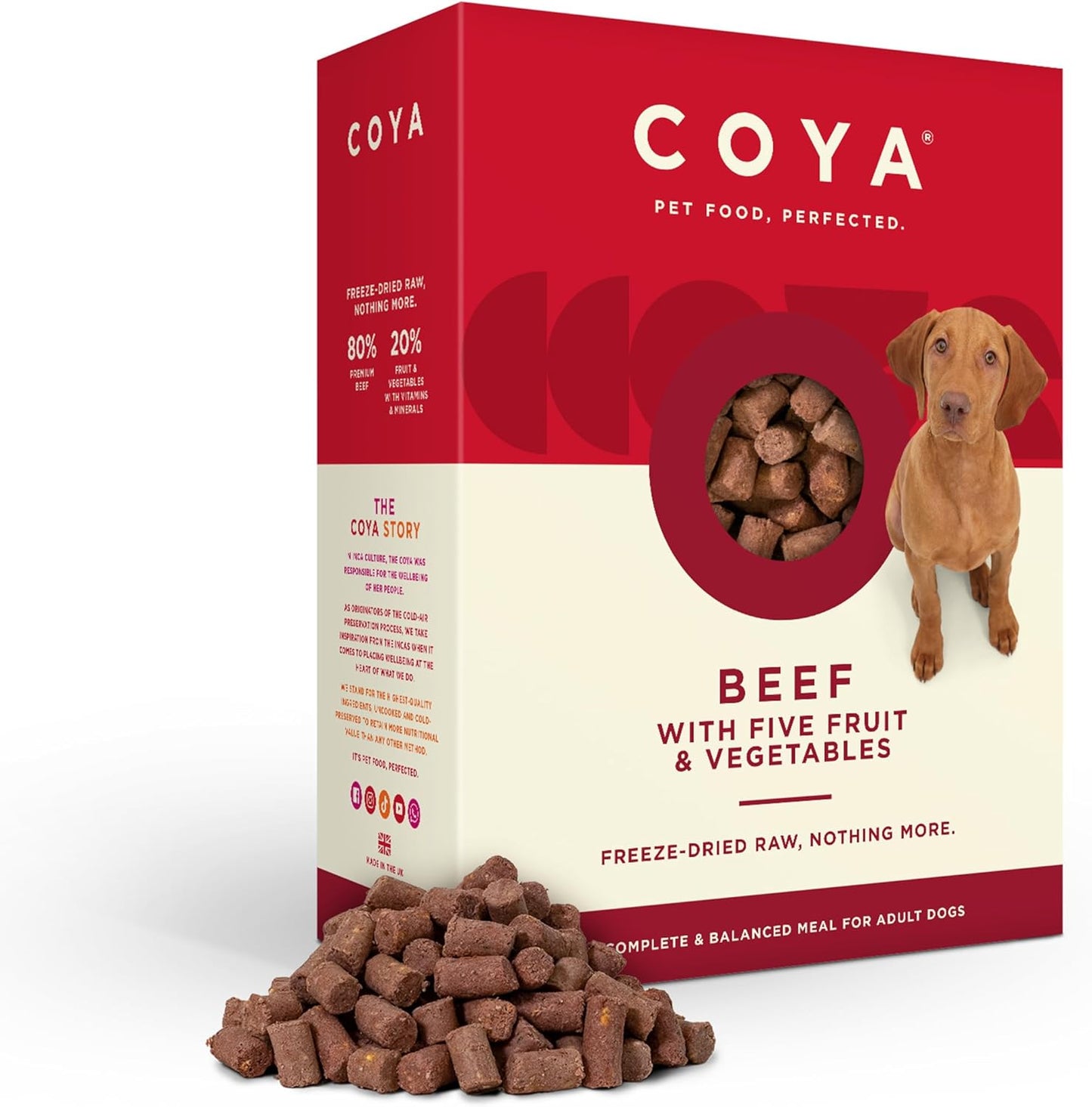 COYA Freeze-Dried Raw Dog Food, Beef (750g) Hypoallergenic & Grain Free