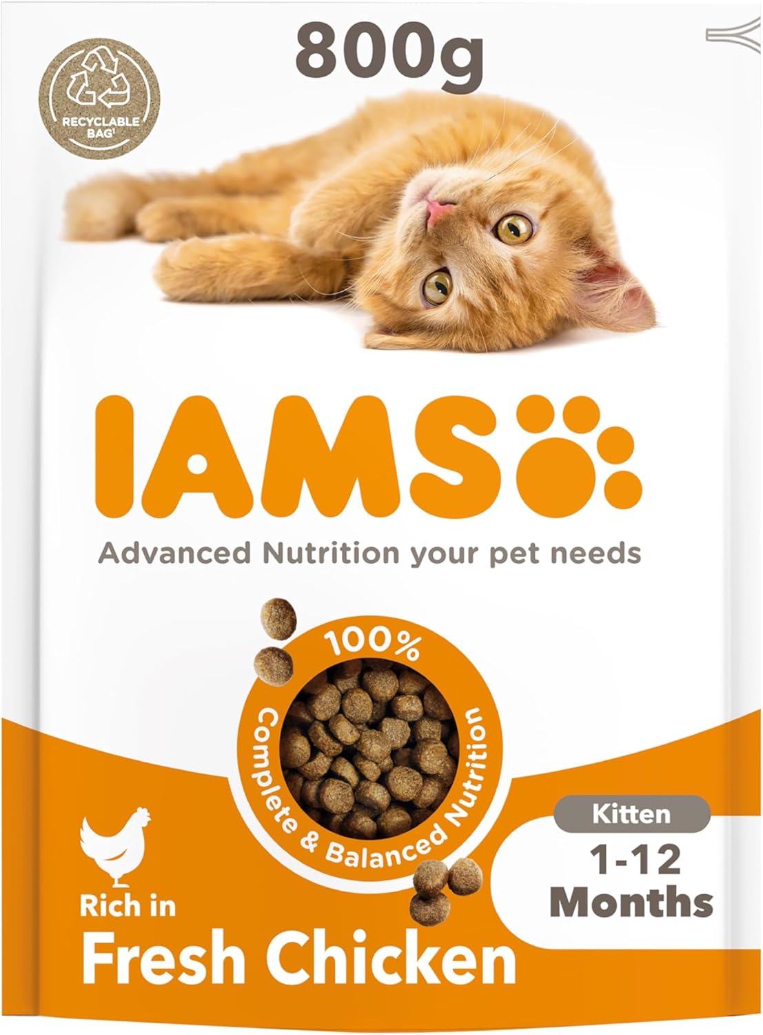 IAMS Complete Dry Cat Food for Kittens 800g